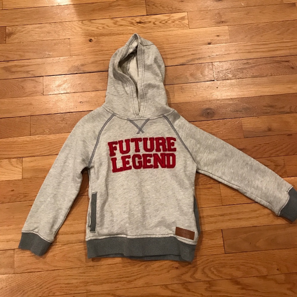 Kids Grey Hoodie with 'Future Legend' Red Lettering